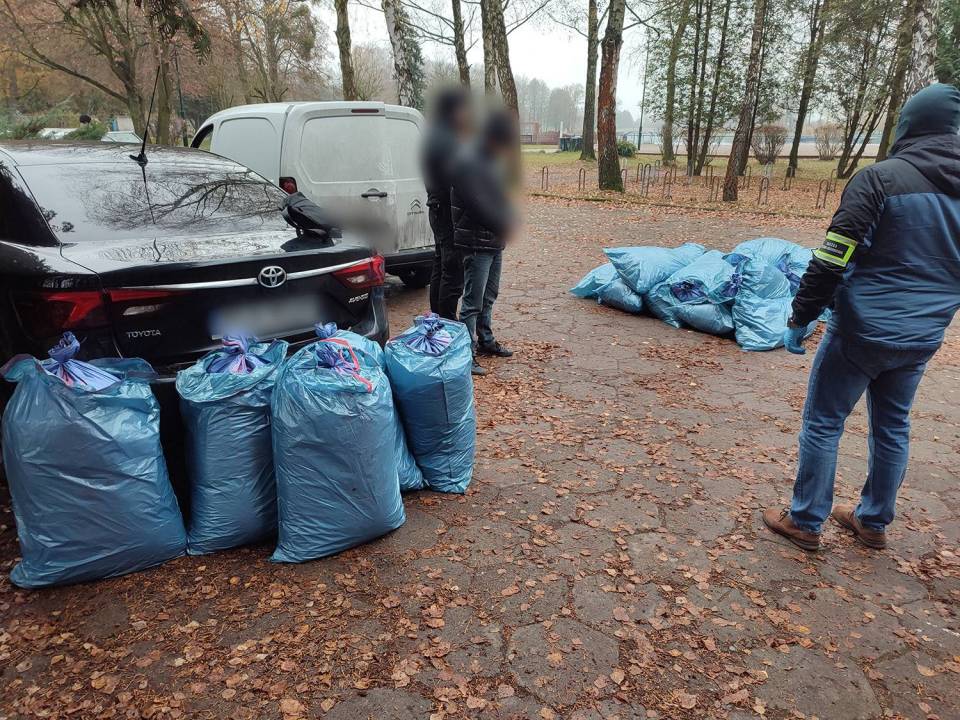 Pabianice: Przejęto 300 nielegalnego tytoniu. Mężczyźni przeładowujący towar wpadli na gorącym uczynku [Wideo]