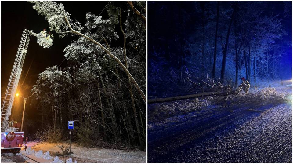 Zima paraliżuje Łódzkie. Ponad sto interwencji strażaków, masowe awarie prądu i ciągle ważne ostrzeżenia IMGW